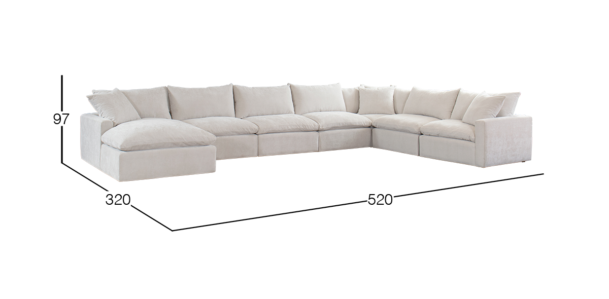 Sala Modular Izquierda Avalanche Blanco 7 Piezas 