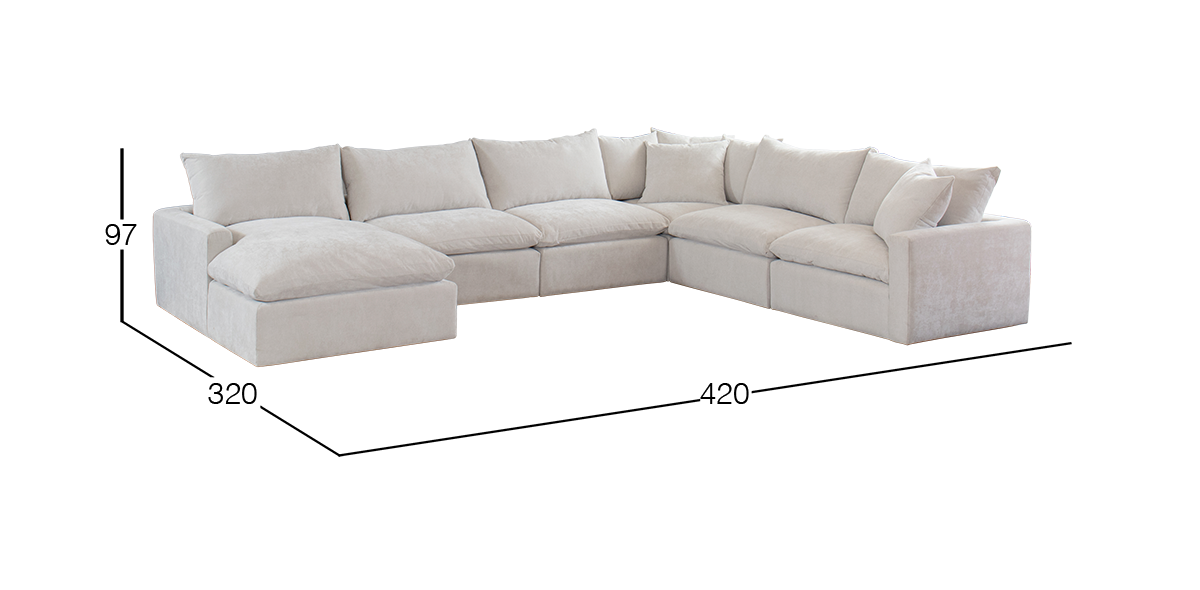 Sala Modular Izquierda Avalanche Blanco 6 Piezas 