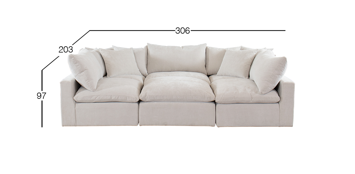 Sala Modular Avalanche Blanco 6 Piezas 