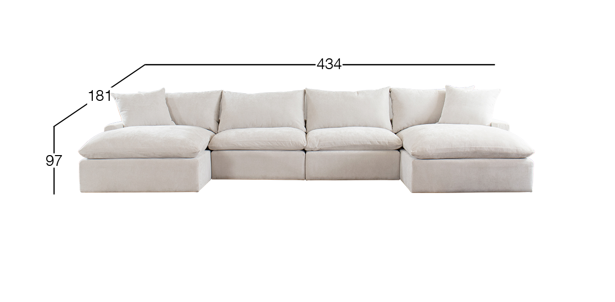 Sala Modular en U Avalanche Blanco