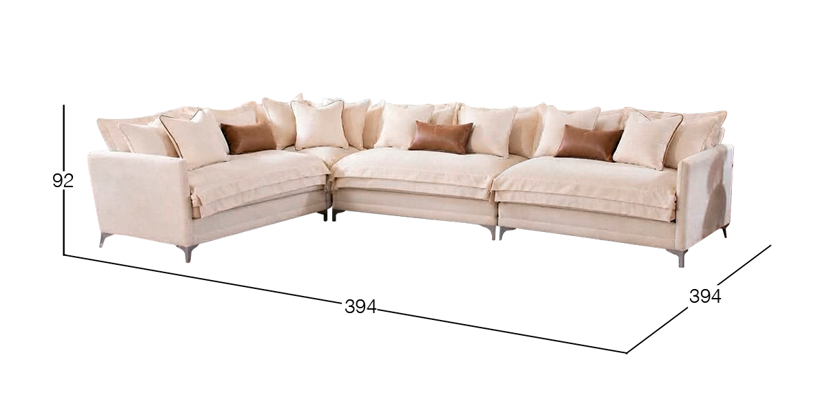 Sala Esquinera Daria Beige 4 piezas