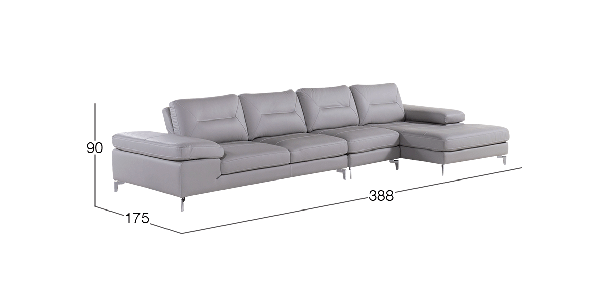 Sala Modular de Piel Biccari Silver