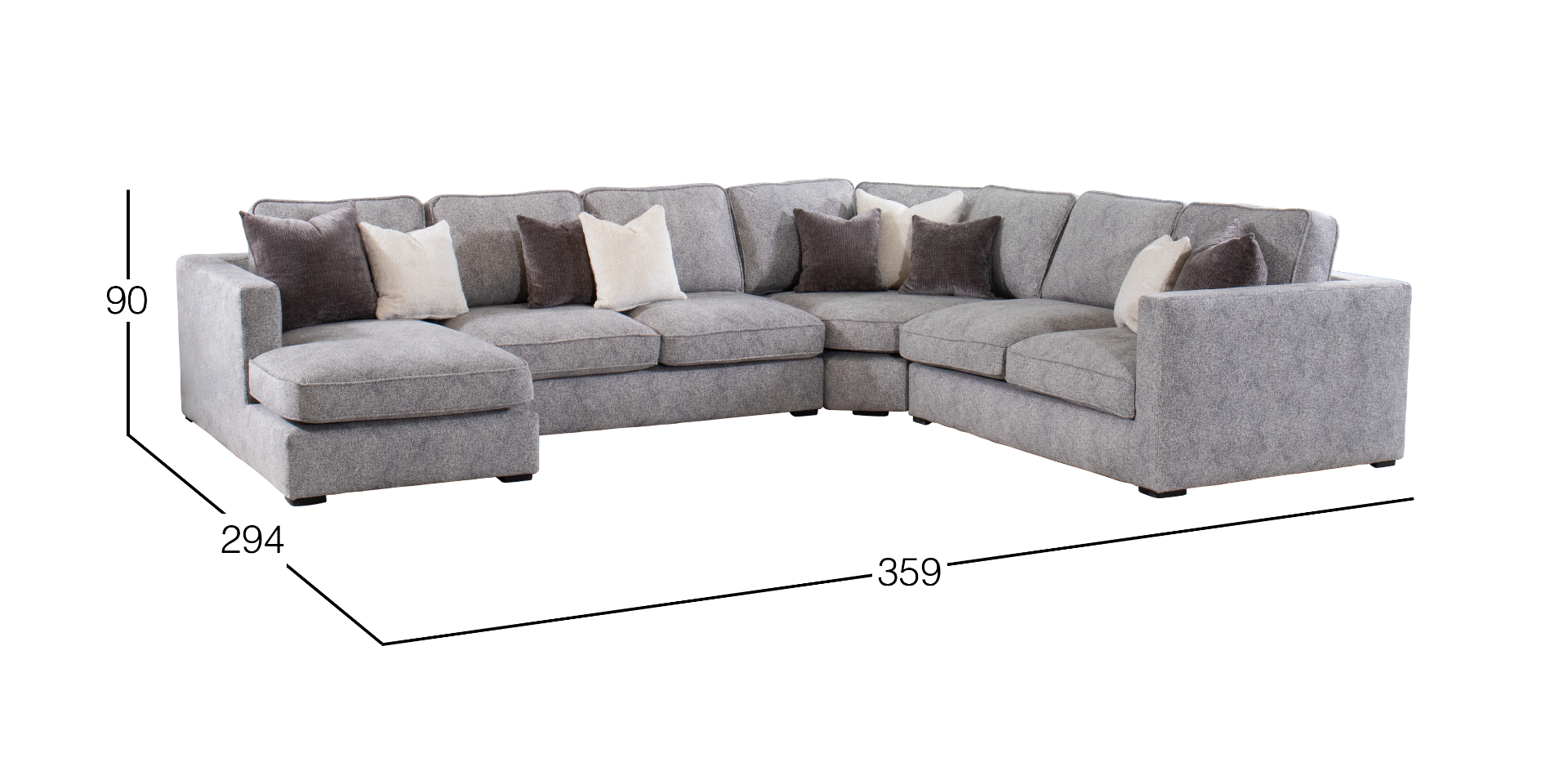 Sala Modular 4 Piezas Izquierda Bogart Gris