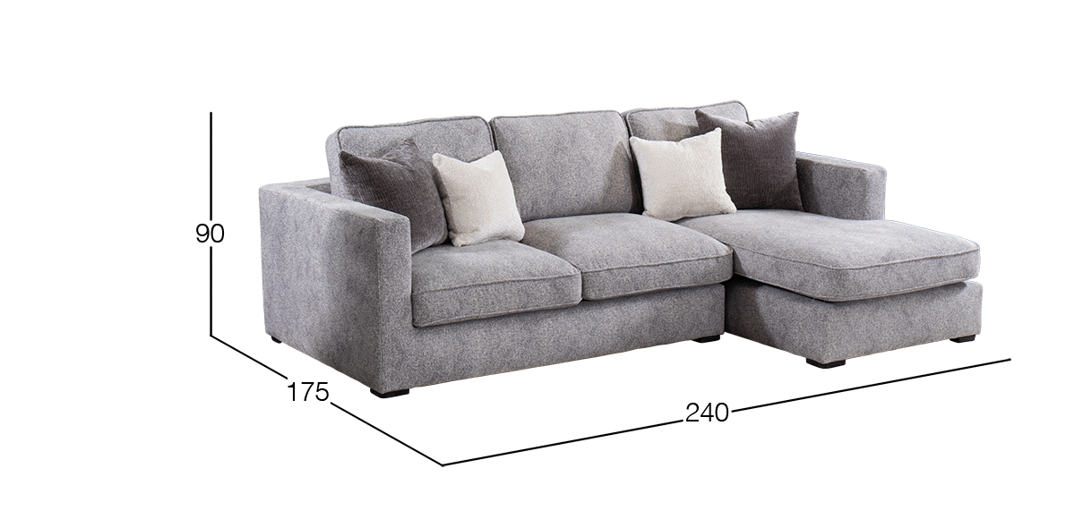 Sala en L Derecha Bogart Gris