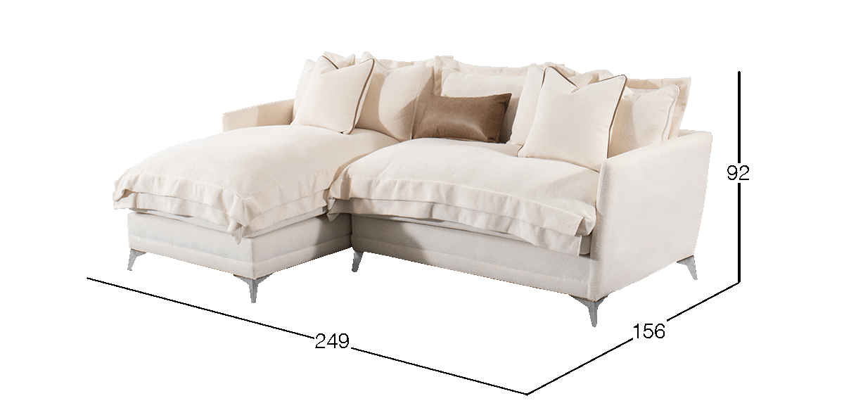 Sala en L Izquierda Daria Beige Dazzle Cream