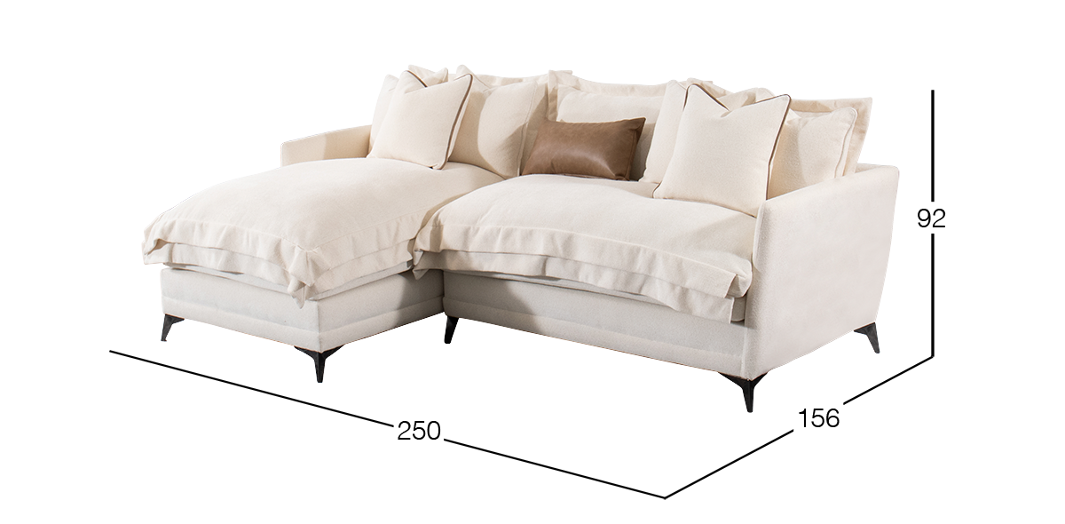 Sala en L Izquierda Daria Beige Dazzle Cream