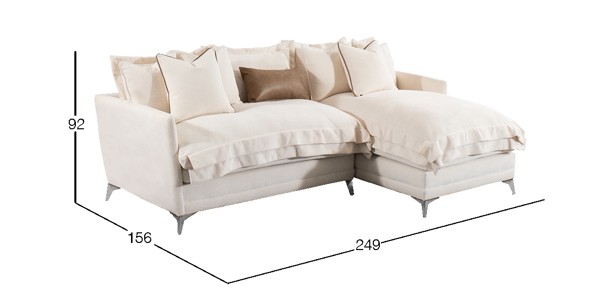 Sala en L Derecha Daria Beige Dazzle Cream