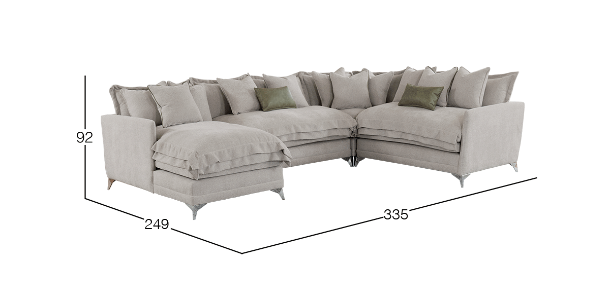 Sala Modular Izquierda Daria Café 4 Piezas