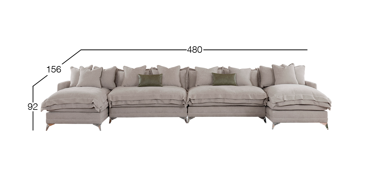 Sala Modular en U Daria Café 4 Piezas