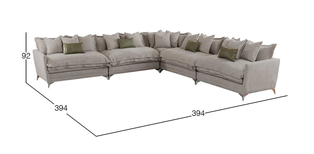 Sala Esquinera Daria Café 5 Piezas