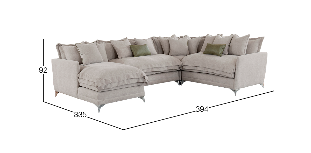 Sala Modular Izquierda Daria Café 4 Piezas