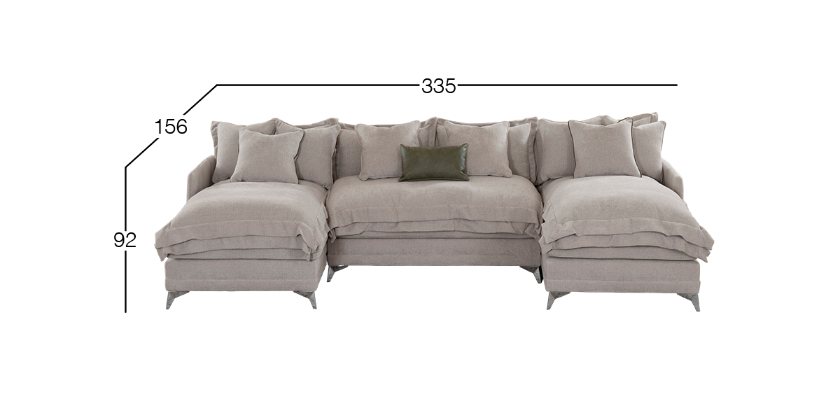 Sala Modular en U Daria Café 3 Piezas