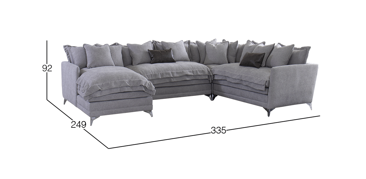 Sala Modular Izquierda Gris 4 Piezas