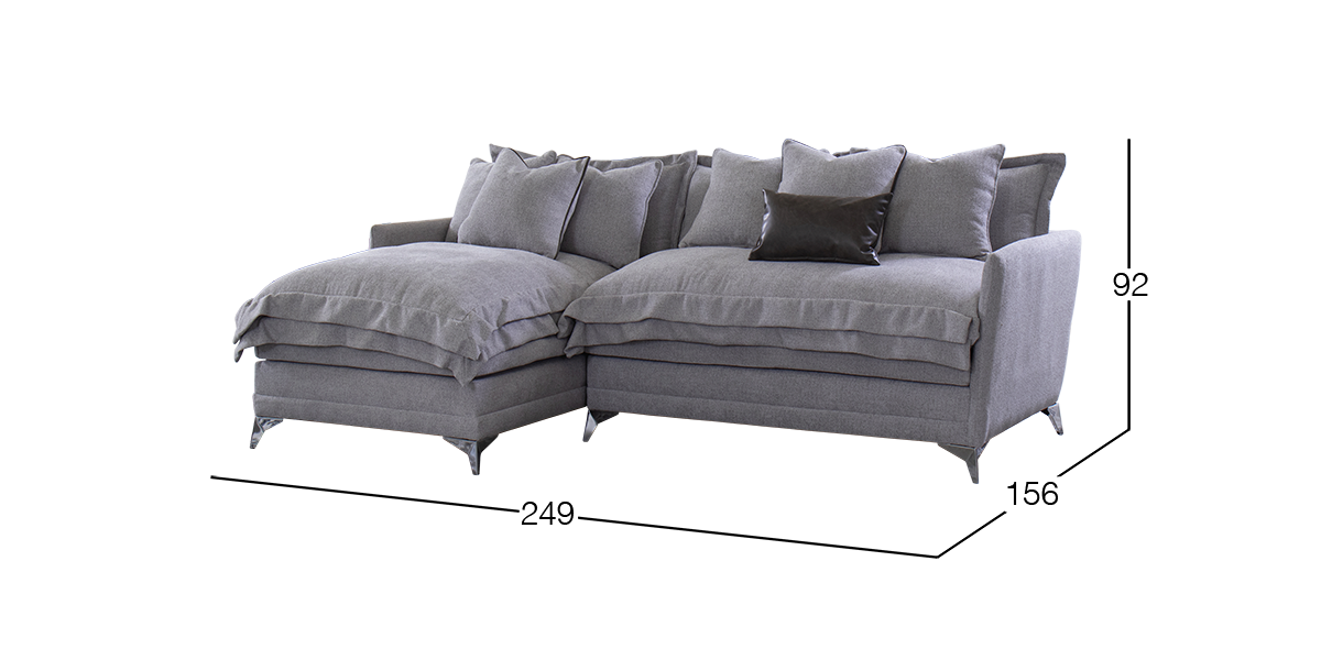 Sala en L Daria Izquierda Gris