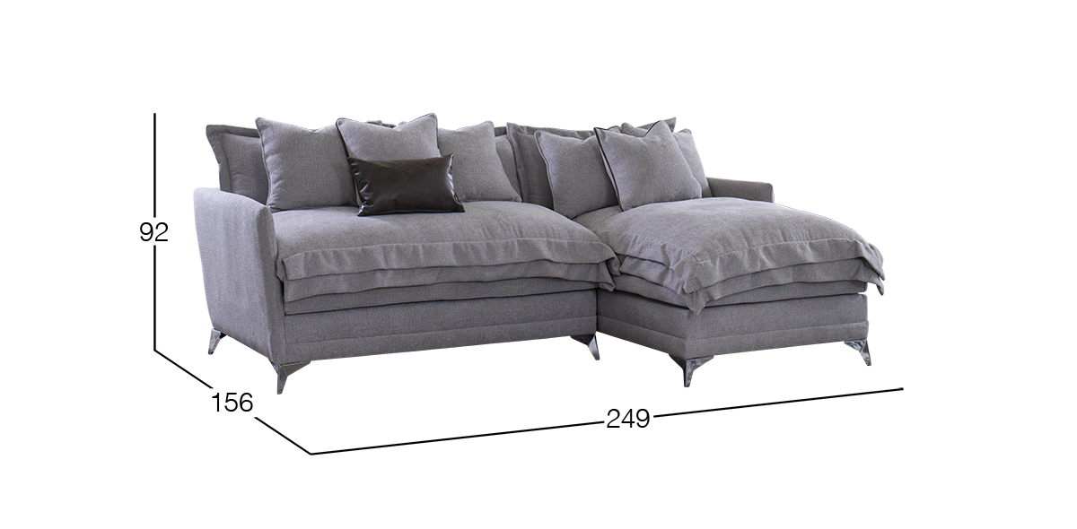 Sala en L Daria Derecha Gris 