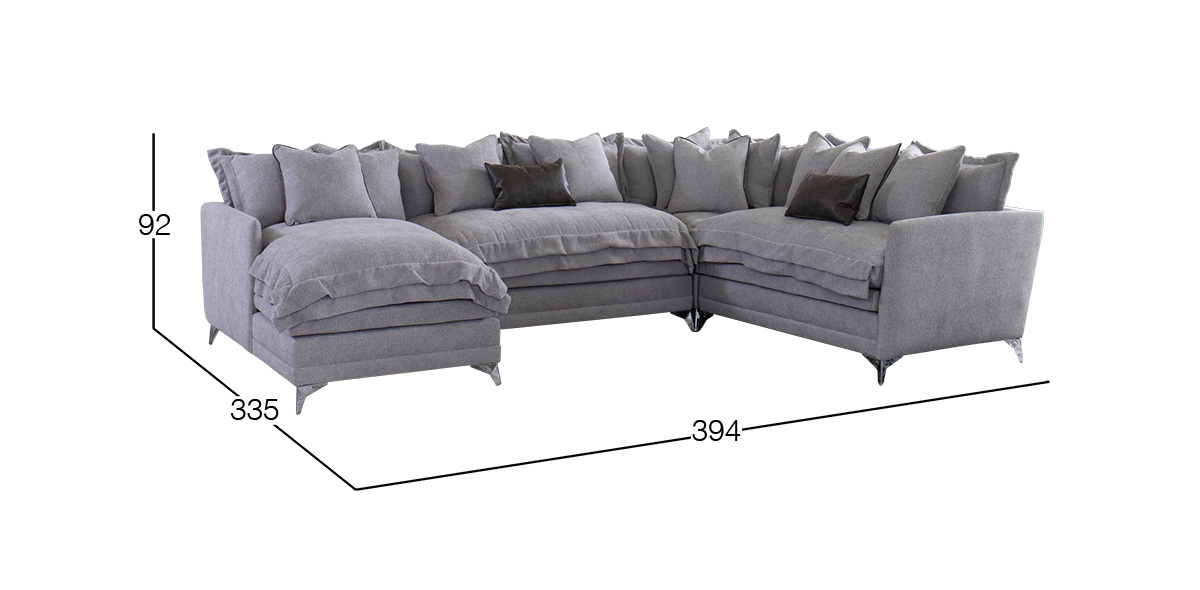 Sala Modular Izquierda Gris 4 Piezas