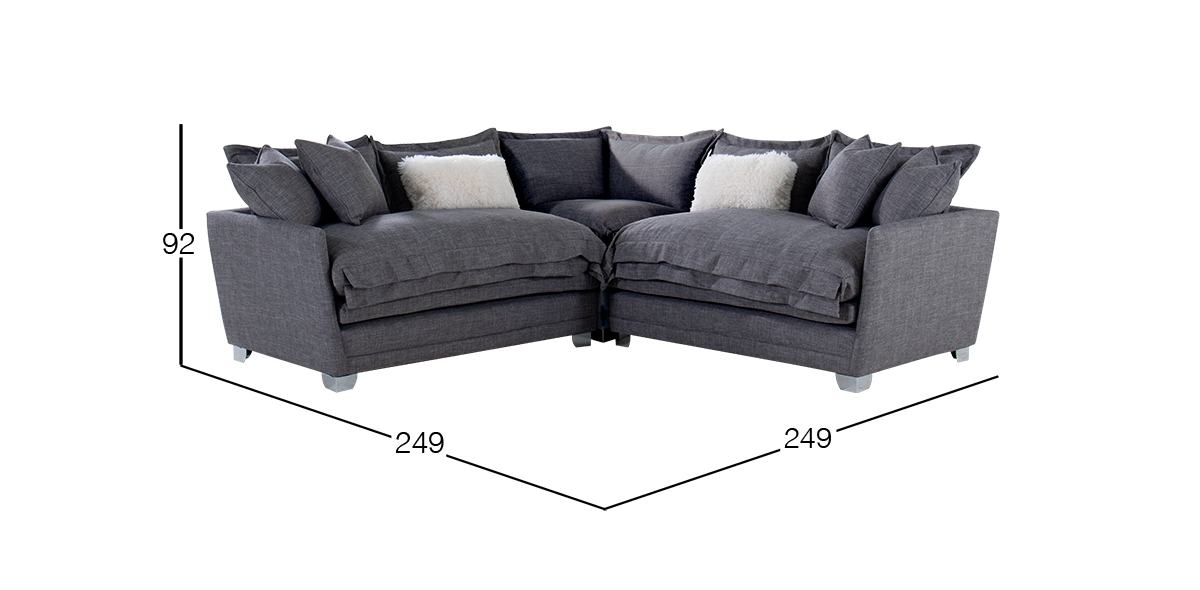 Sala Esquinera Daria Gris 3 Piezas