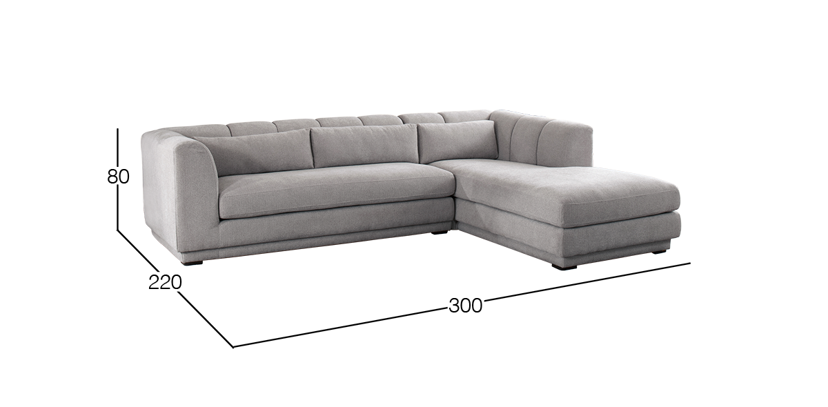 Sala en L Derecha Davos Gris