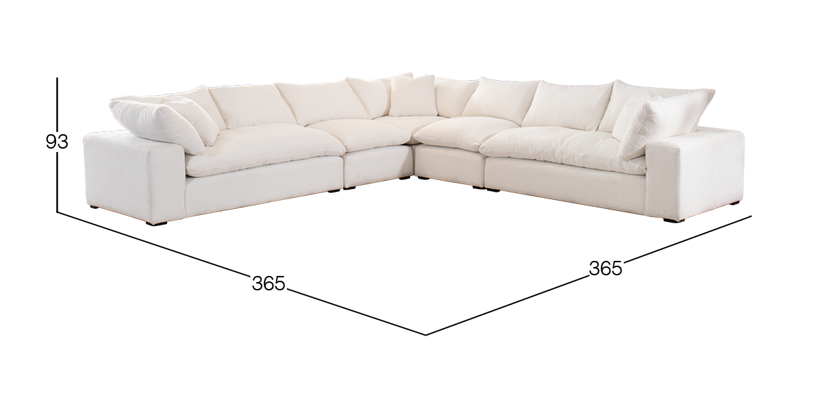 Sala Modular Elysee Blanco 5 Piezas