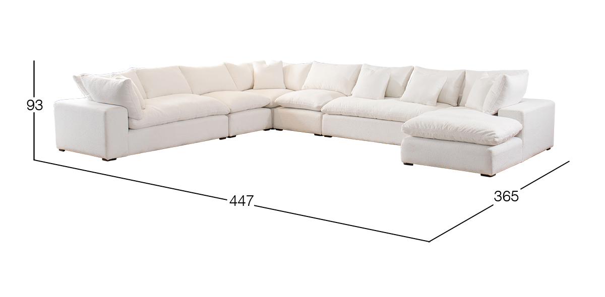 Sala Modular Derecha Elysee Blanco 6 Piezas