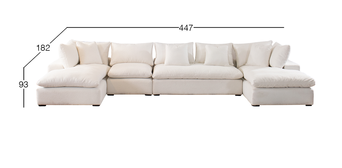 Sala Modular en U Elysee Blanco 4 Piezas