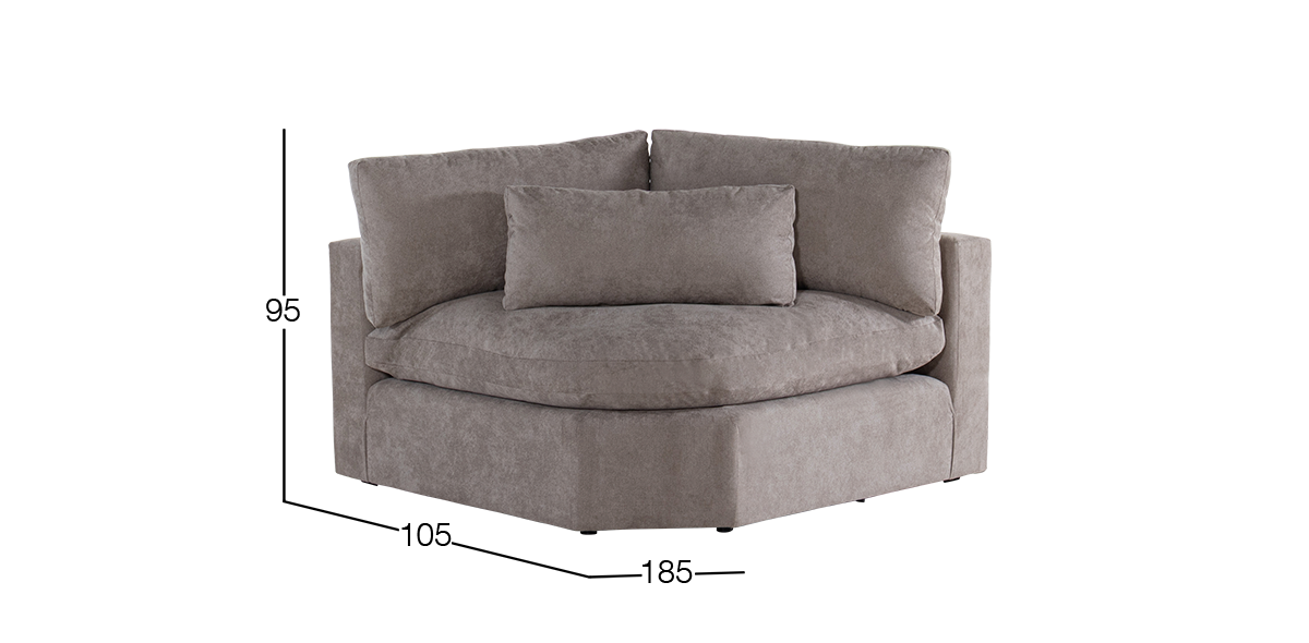 Sillón Esquinero Curvo Lugano Café