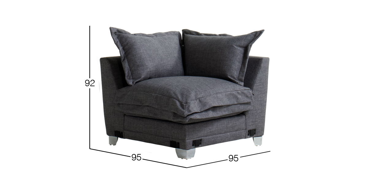 Sillón Esquinero Daria Mod Gris