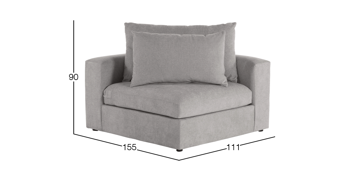 Sillón Esquinero Lemans Gris