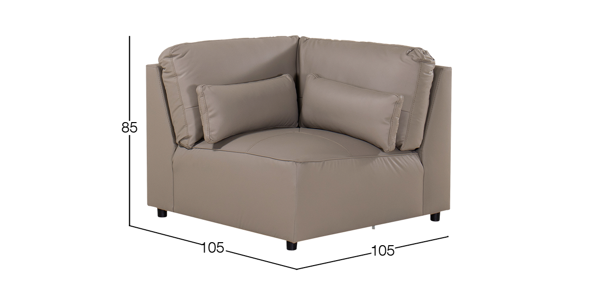 Sillón Esquinero de Piel Forever Gris