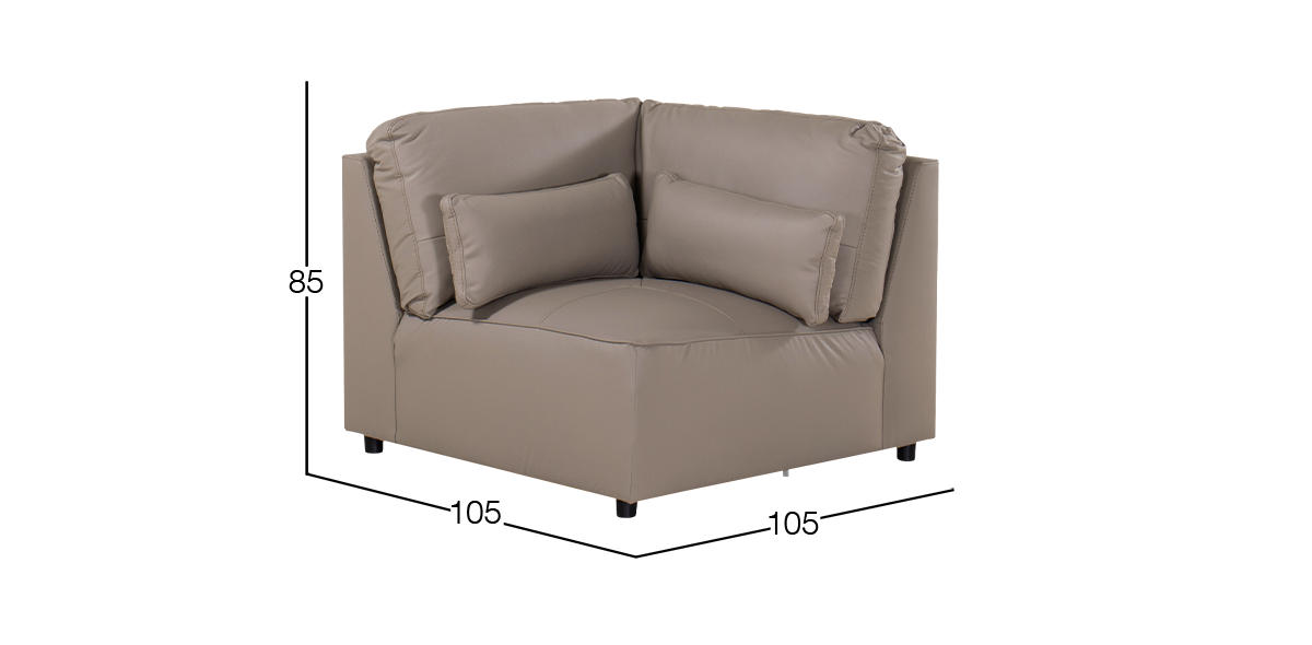 Sillón Esquinero de Piel Forever Gris