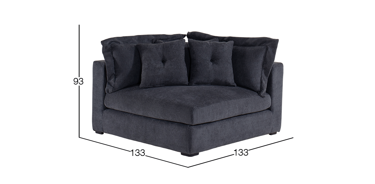 Sillón Esquinero Ashmont Negro