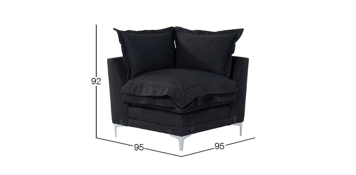 Sillón Esquinero Daria Negro