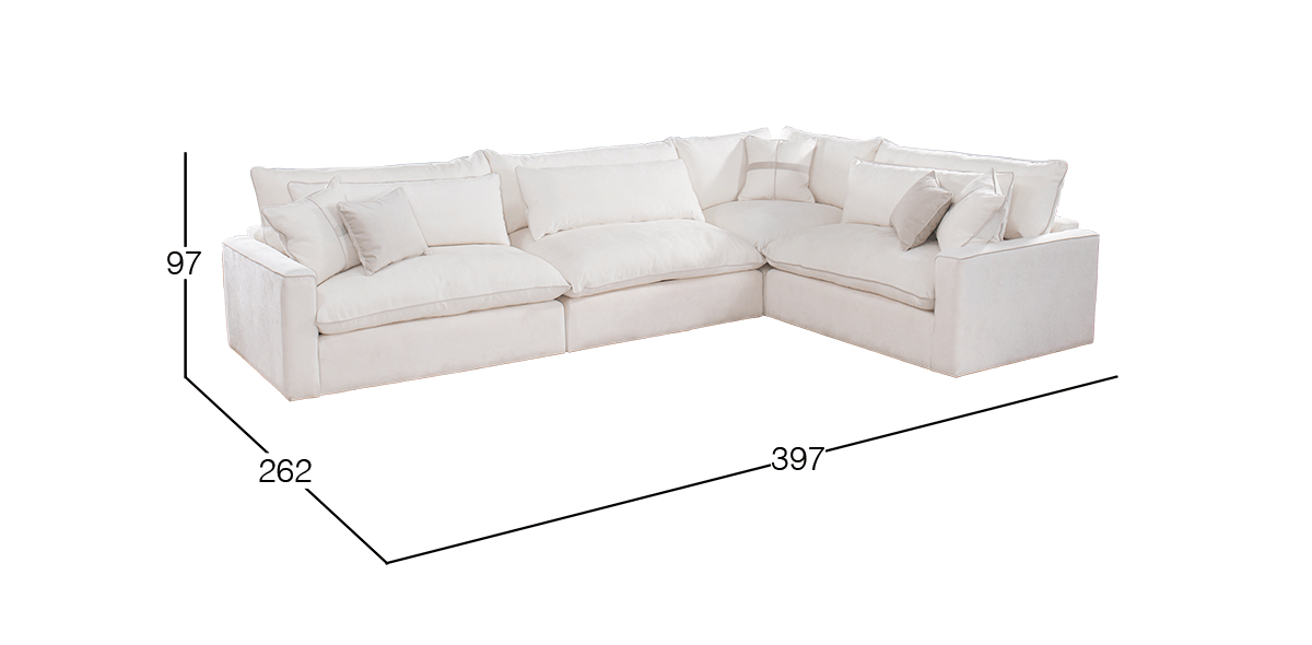 Sala Esquinera Kitson Beige 4 Piezas