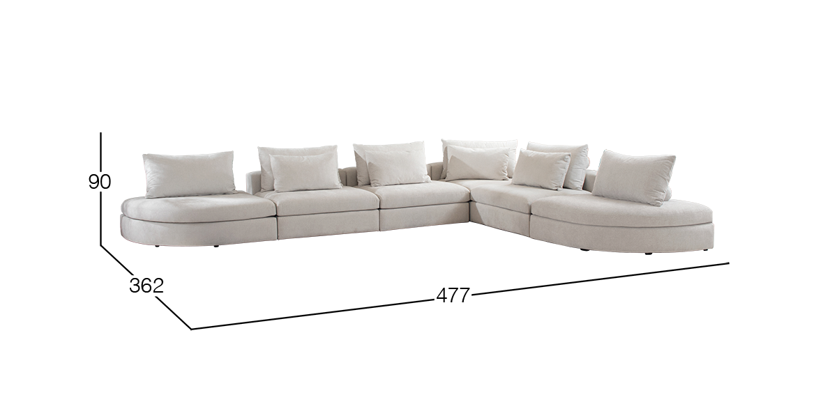 Sala Modular Lemans Blanco 6 Piezas