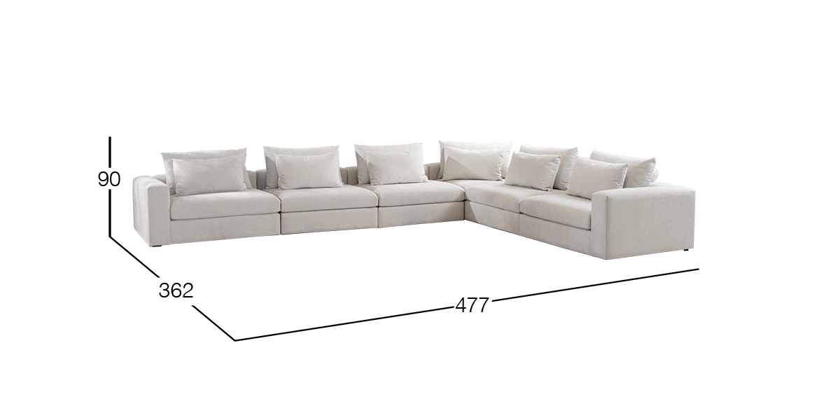 Sala Modular Lemans Blanco 6 Piezas con Sillones