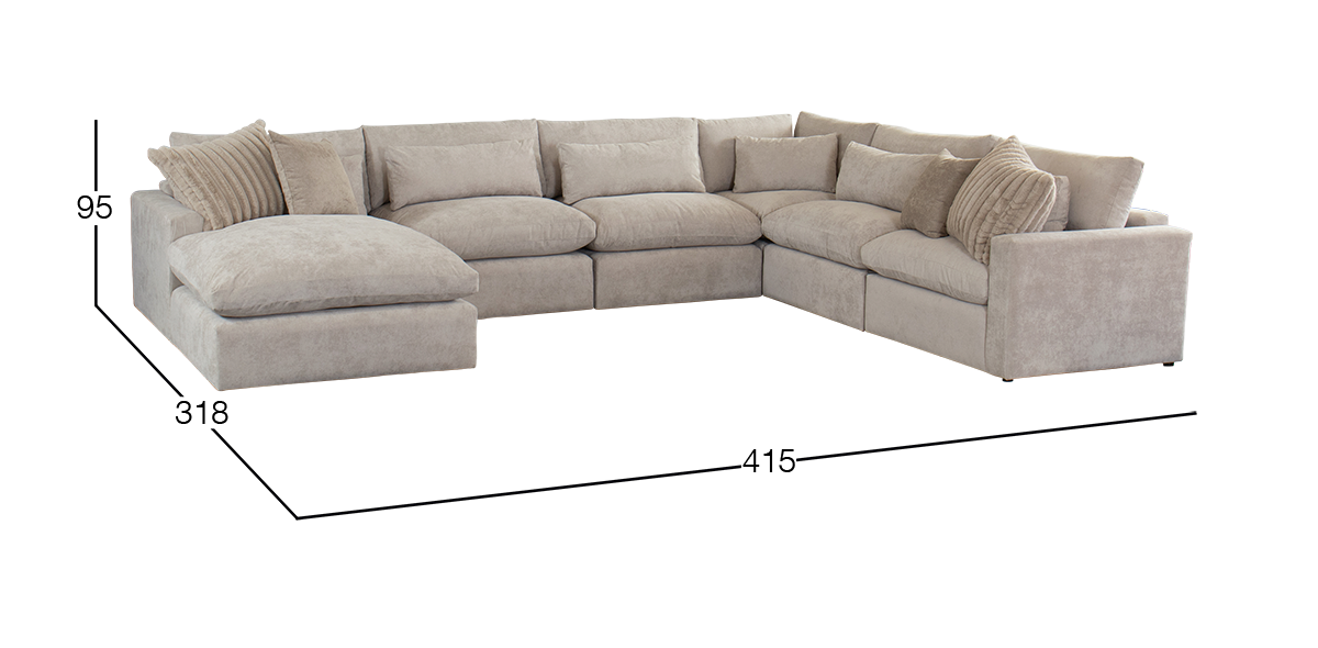 Sala Modular Izquierda Lugano Beige 6 Piezas