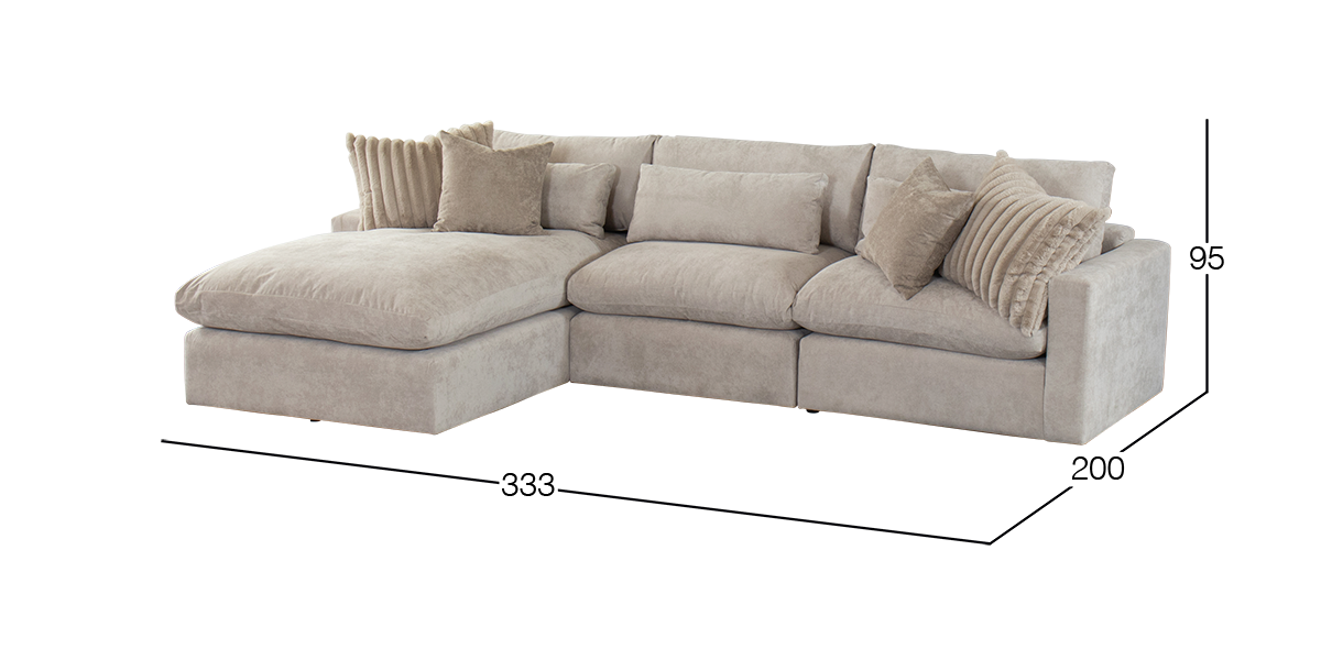 Sala en L Izquierda Lugano Beige