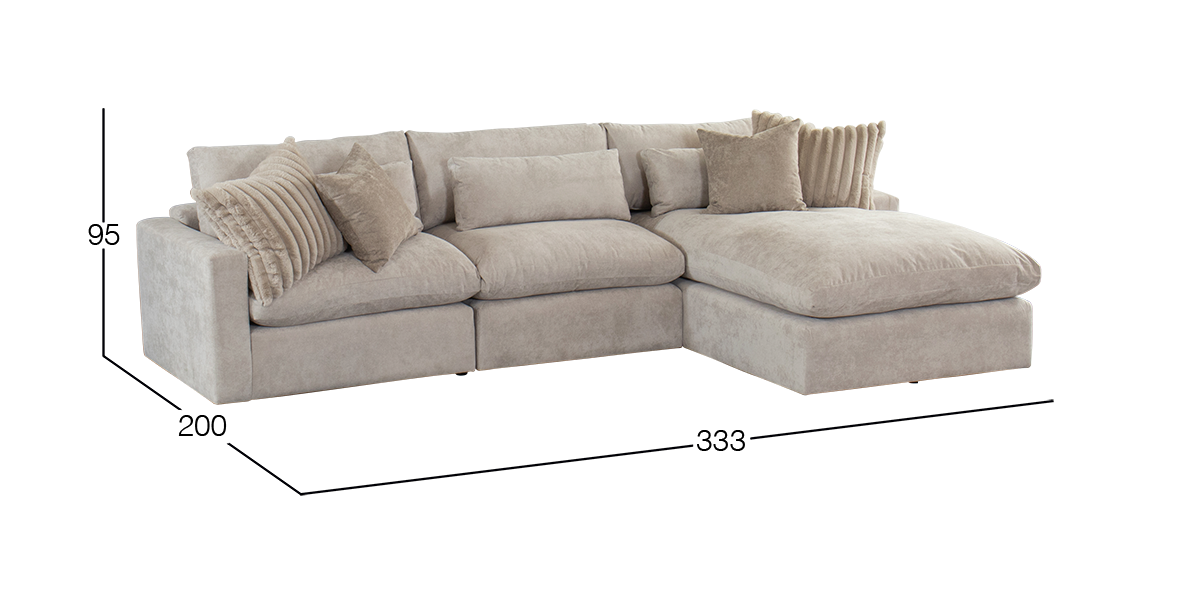 Sala en L Derecha Lugano Beige