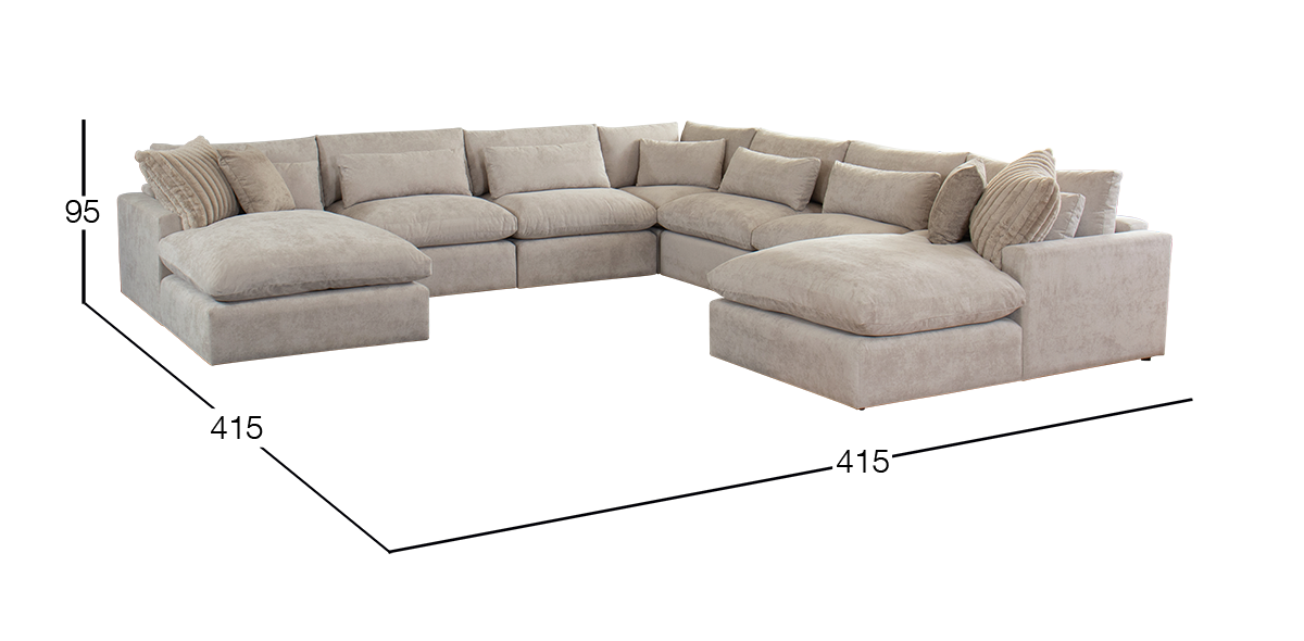 Sala Esquinera Lugano Beige 7 Piezas