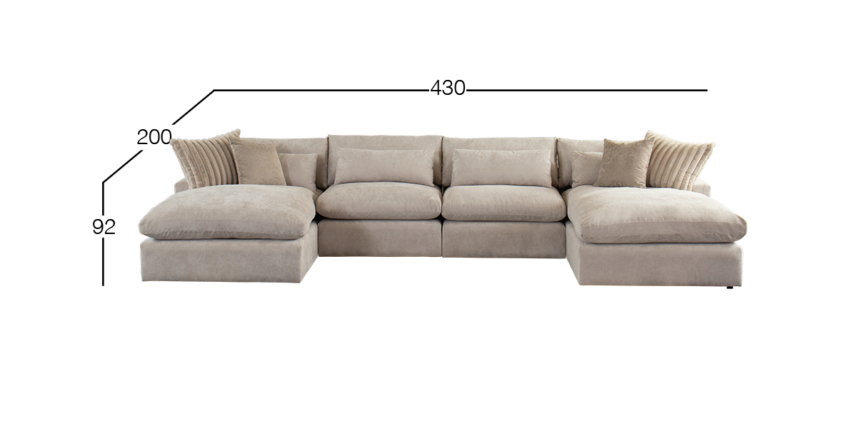 Sala Modular en U Lugano Beige