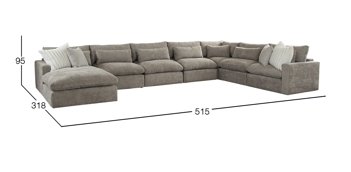 Sala Modular Izquierda Lugano Café 7 Piezas