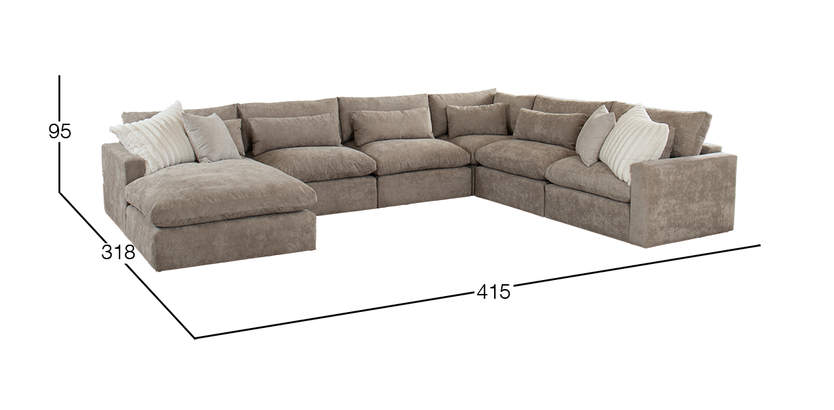 Sala Modular Izquierda Lugano Café 6 Piezas