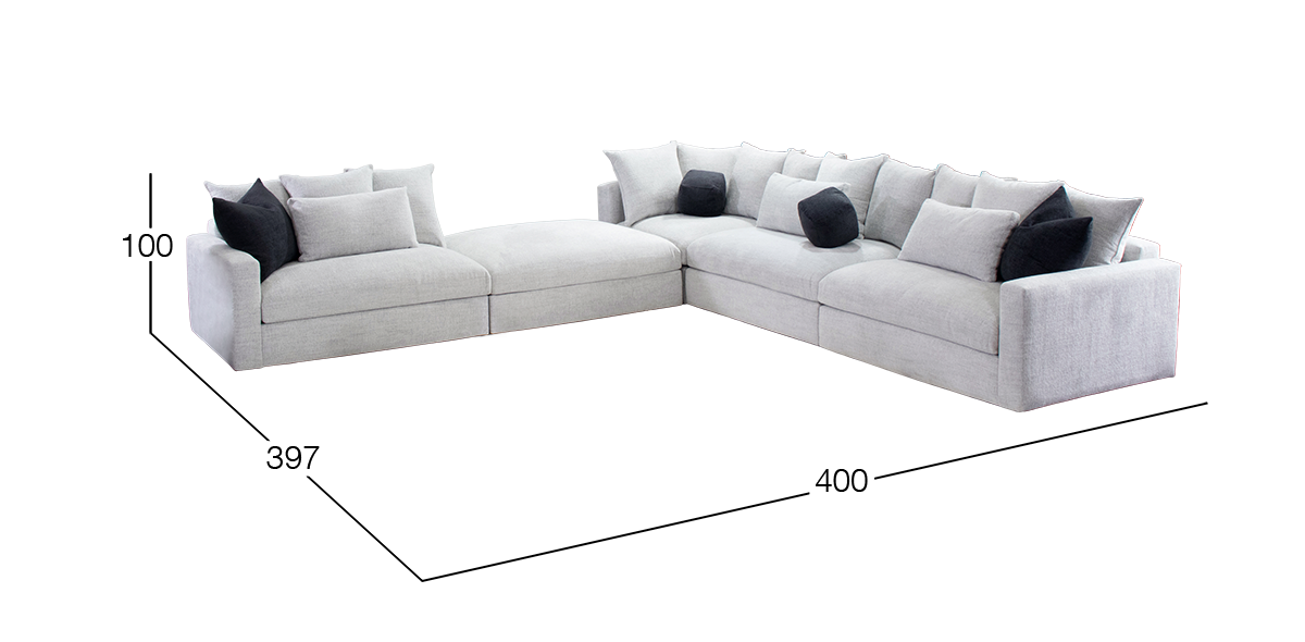 Sala Modular Mistery Blanco con Ottoman