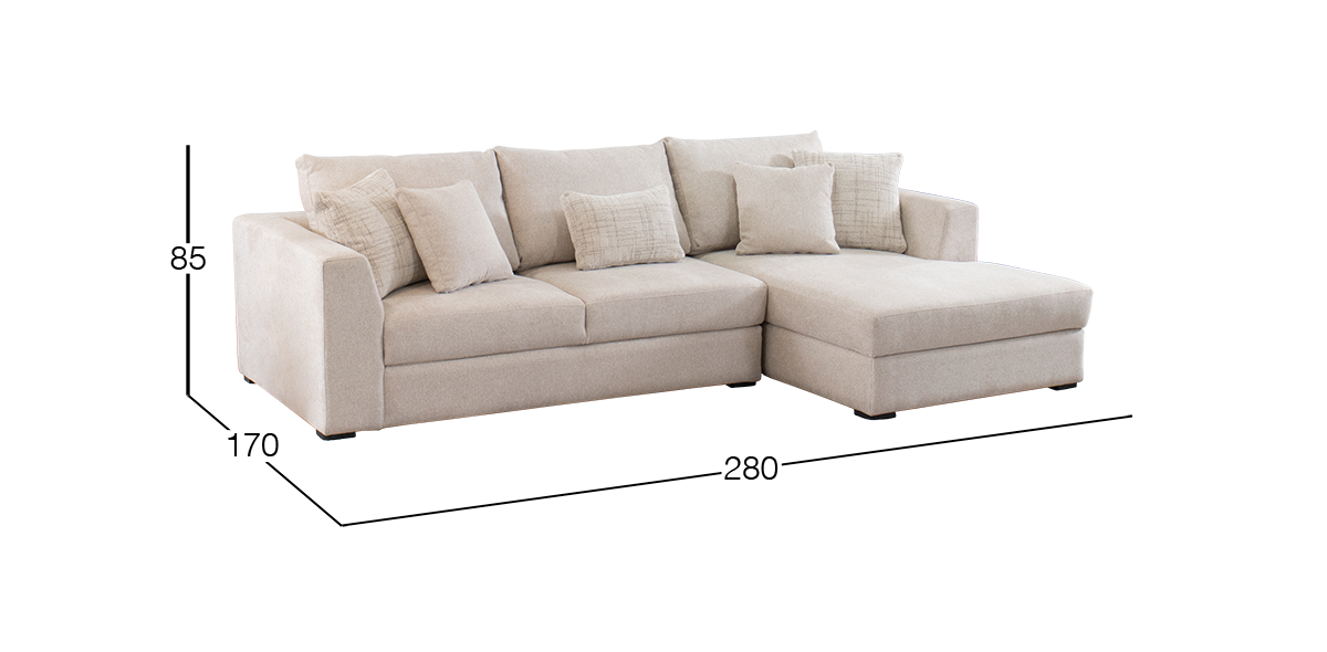 Sala en L Derecha Balik Beige