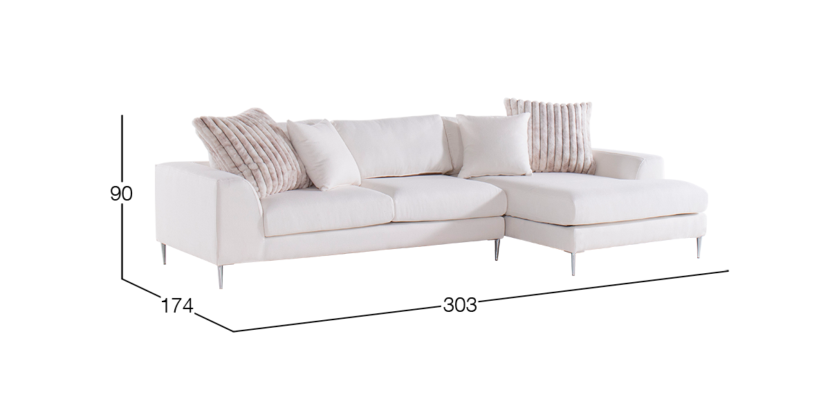 Sala en L Derecha Manhattan Blanco