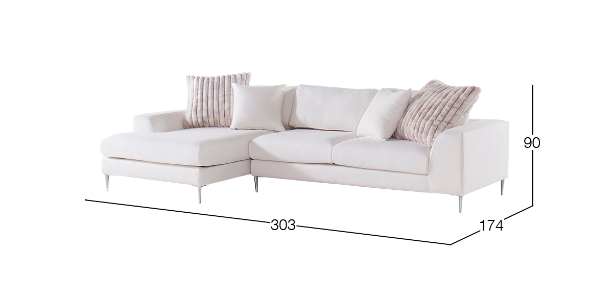 Sala en L Izquierda Manhattan Blanco