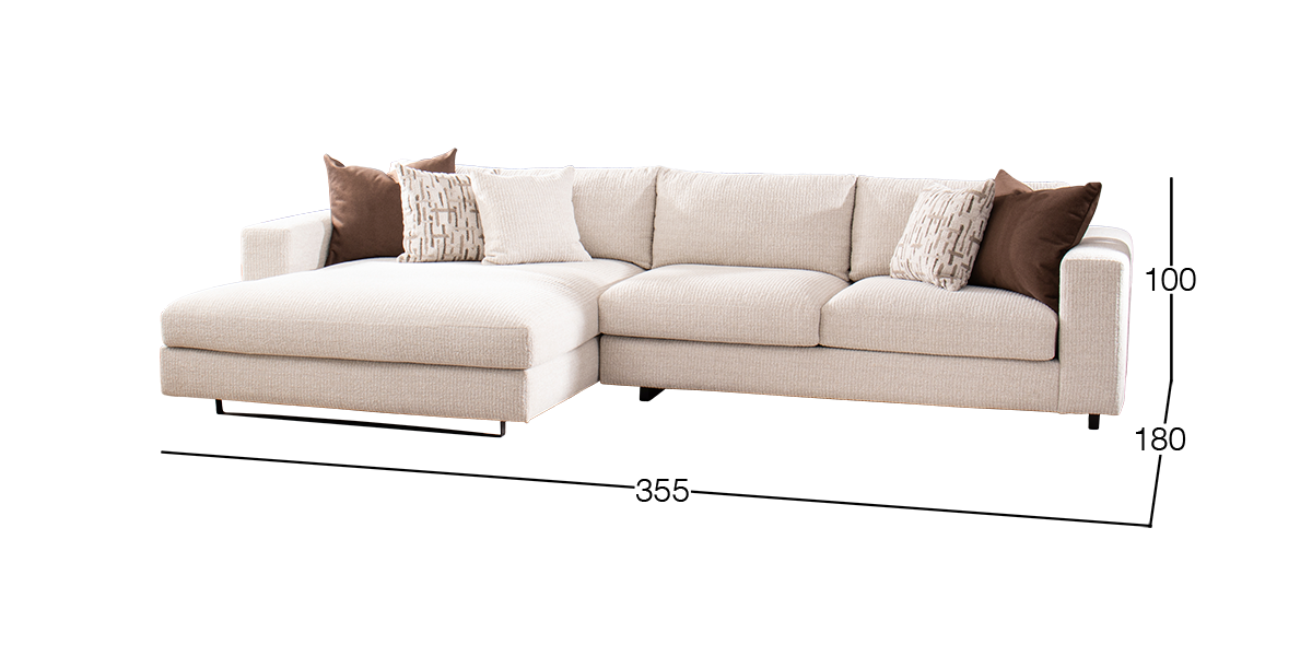 Sala en L Izquierda Winnipeg Blanco