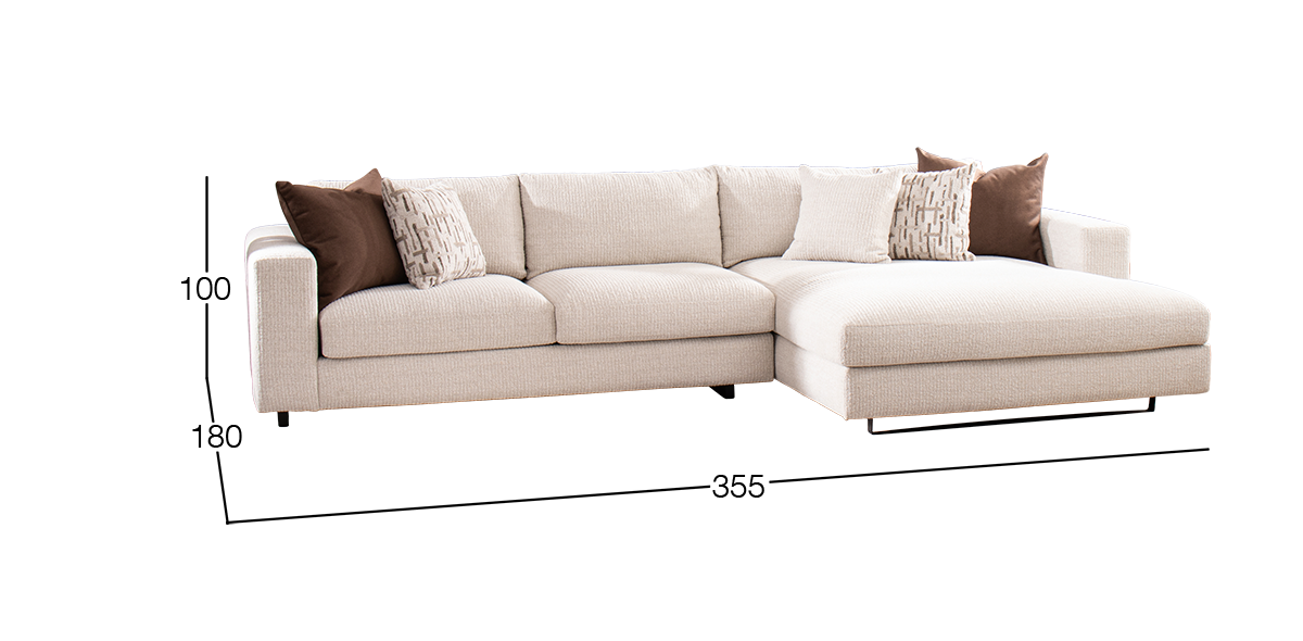 Sala en L Derecha Winnipeg Blanco