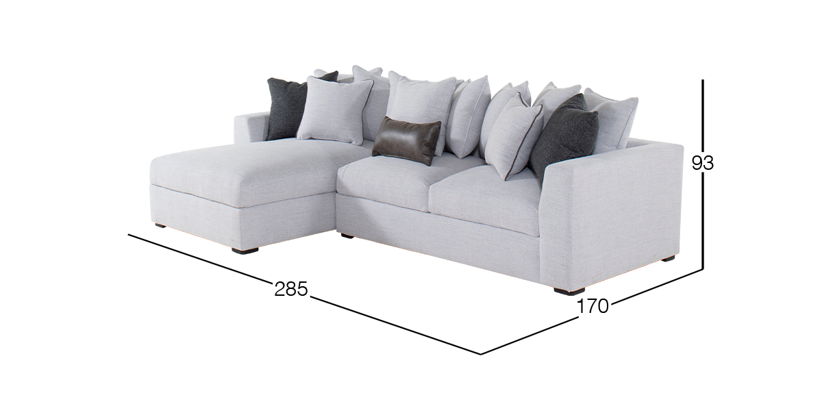 Sala en L Izquierda Nova Gris