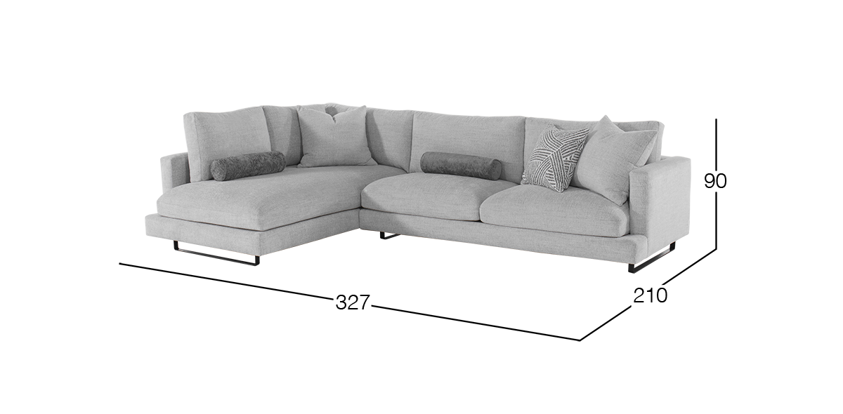 Sala en L Izquierda Vancouver Gris